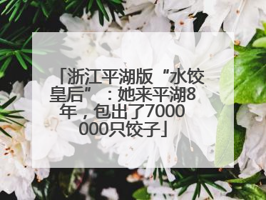 浙江平湖版“水饺皇后”：她来平湖8年，包出了7000000只饺子
