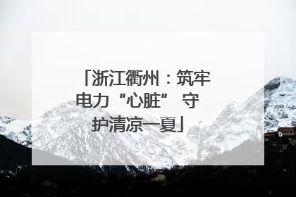 浙江衢州：筑牢电力“心脏” 守护清凉一夏