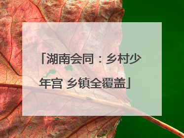 湖南会同：乡村少年宫 乡镇全覆盖