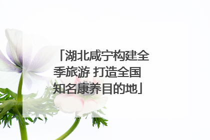 湖北咸宁构建全季旅游 打造全国知名康养目的地