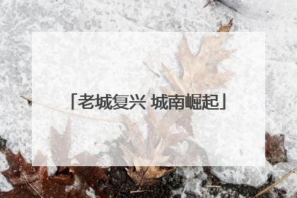 老城复兴 城南崛起
