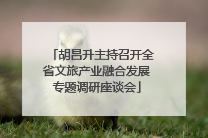 胡昌升主持召开全省文旅产业融合发展专题调研座谈会