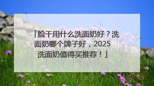 脸干用什么洗面奶好？洗面奶哪个牌子好，2025洗面奶值得买推荐！