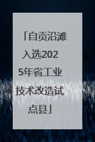 自贡沿滩入选2025年省工业技术改造试点县