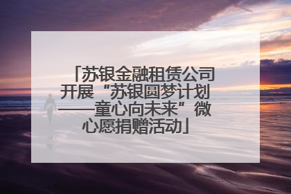 苏银金融租赁公司开展“苏银圆梦计划——童心向未来”微心愿捐赠活动