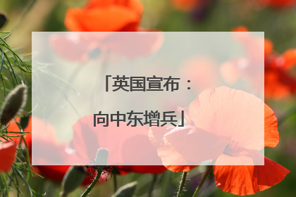 英国宣布：向中东增兵