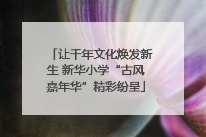 让千年文化焕发新生 新华小学“古风嘉年华”精彩纷呈