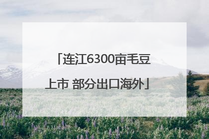 连江6300亩毛豆上市 部分出口海外