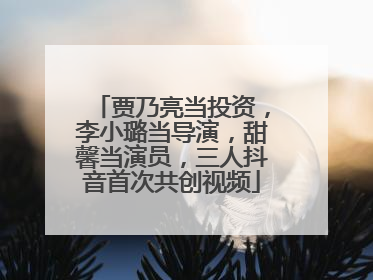 贾乃亮当投资，李小璐当导演，甜馨当演员，三人抖音首次共创视频