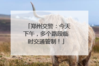 郑州交警：今天下午，多个路段临时交通管制！