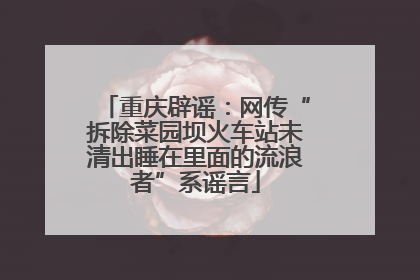 重庆辟谣：网传“拆除菜园坝火车站未清出睡在里面的流浪者”系谣言