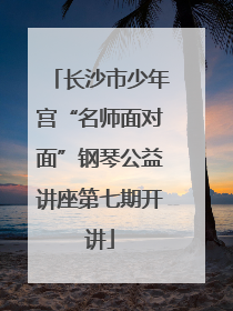 长沙市少年宫“名师面对面”钢琴公益讲座第七期开讲
