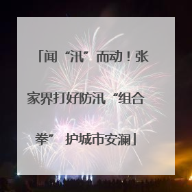 闻“汛”而动！张家界打好防汛“组合拳” 护城市安澜