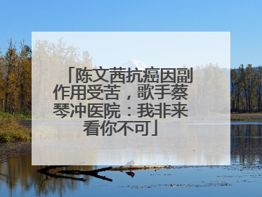 陈文茜抗癌因副作用受苦，歌手蔡琴冲医院：我非来看你不可