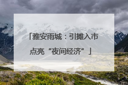 雅安雨城：引摊入市 点亮“夜间经济”