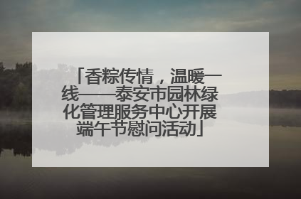 香粽传情，温暖一线——泰安市园林绿化管理服务中心开展端午节慰问活动
