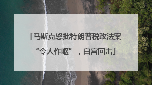 马斯克怒批特朗普税改法案“令人作呕”，白宫回击