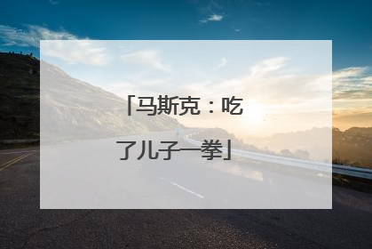 马斯克：吃了儿子一拳
