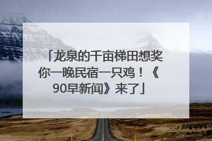 龙泉的千亩梯田想奖你一晚民宿一只鸡！《90早新闻》来了