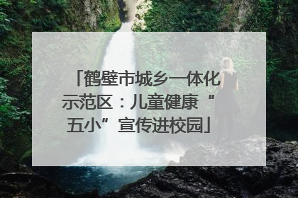 鹤壁市城乡一体化示范区：儿童健康“五小”宣传进校园
