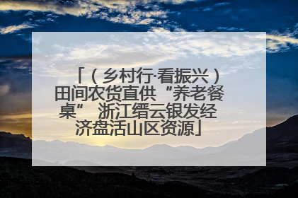 （乡村行·看振兴）田间农货直供“养老餐桌” 浙江缙云银发经济盘活山区资源