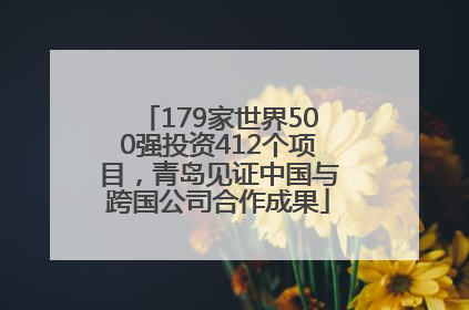 179家世界500强投资412个项目，青岛见证中国与跨国公司合作成果