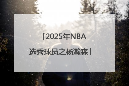 2025年NBA选秀球员之杨瀚森