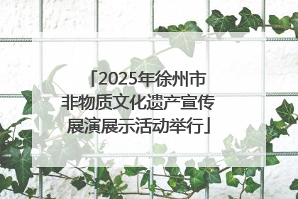 2025年徐州市非物质文化遗产宣传展演展示活动举行
