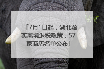 7月1日起，湖北落实离境退税政策，57家商店名单公布