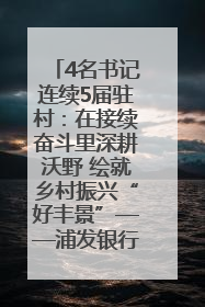 4名书记连续5届驻村：在接续奋斗里深耕沃野 绘就乡村振兴“好丰景”——浦发银行南京分行助力脱贫攻坚、帮促乡村振兴记事（二）