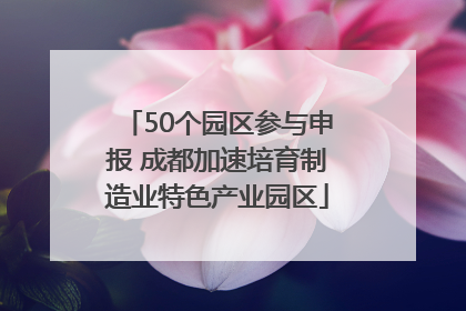 50个园区参与申报 成都加速培育制造业特色产业园区